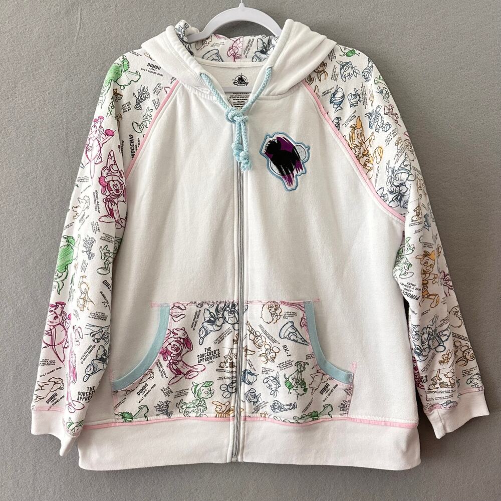 Disney Parks Ink and Paint Castle Full Zip Hoodie Sweatshirt Size XL - Picture 3 of 13